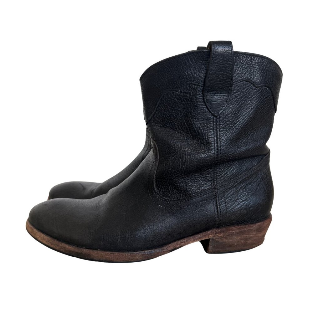 Vintage Frye Black Leather Boots Size 9 - Picture 4 of 8